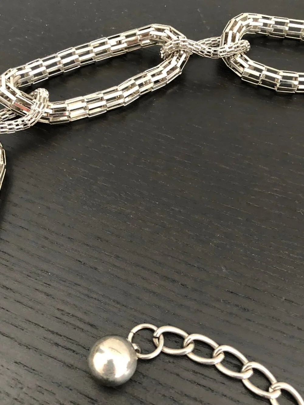 Disco Silver Toned Metallic Mesh AdjustableChain Belt 49 inches
